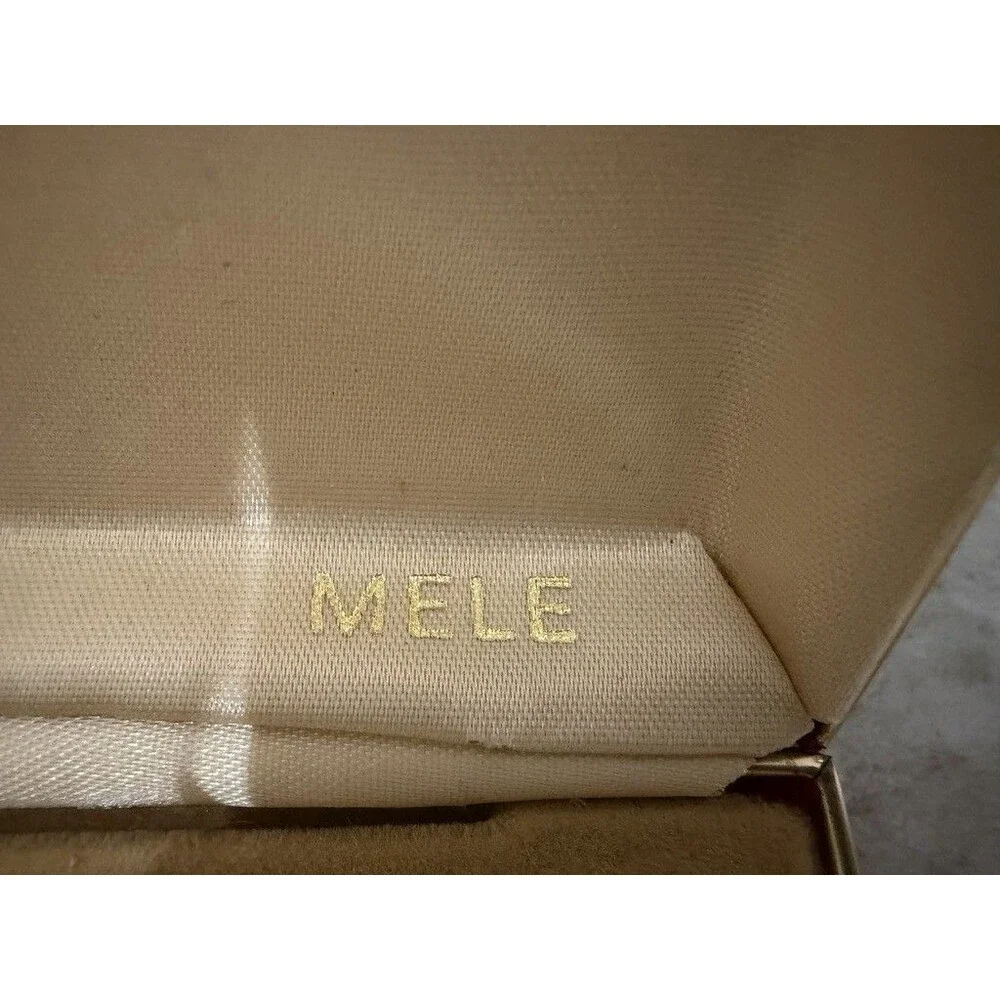 Vintage Mele Travel Jewelry Box Clamshell Velvet Earring Ring Organizer Rust Red